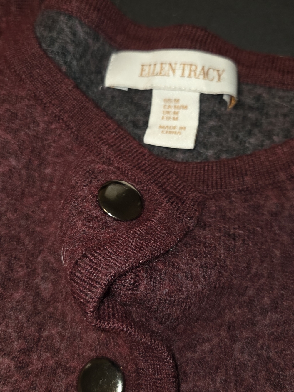 Ellen Tracy Button-Front Cardigan in Rust Red - Picture 3 of 5